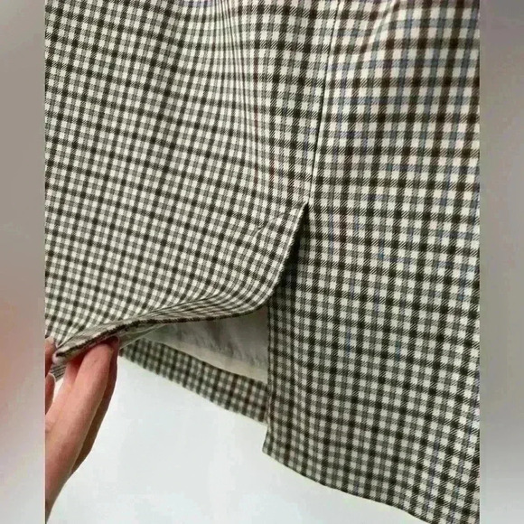 Vintage Marks and Spencer Tan Plaid Pencil Skirt Preppy Prep Old Money Small - Picture 9 of 12